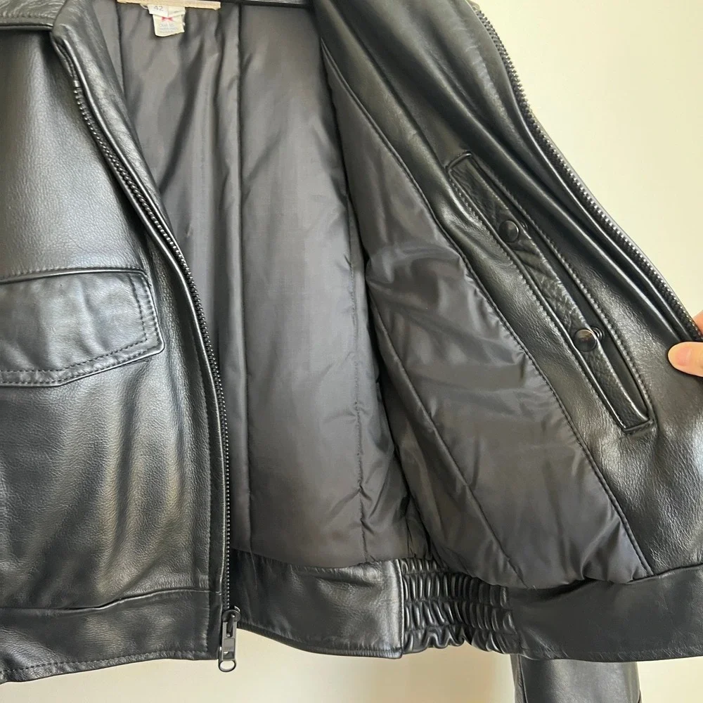 Taylors Leatherwear Mens Black Leather Police Jacket‎ Thinsulate Size 42 S USA